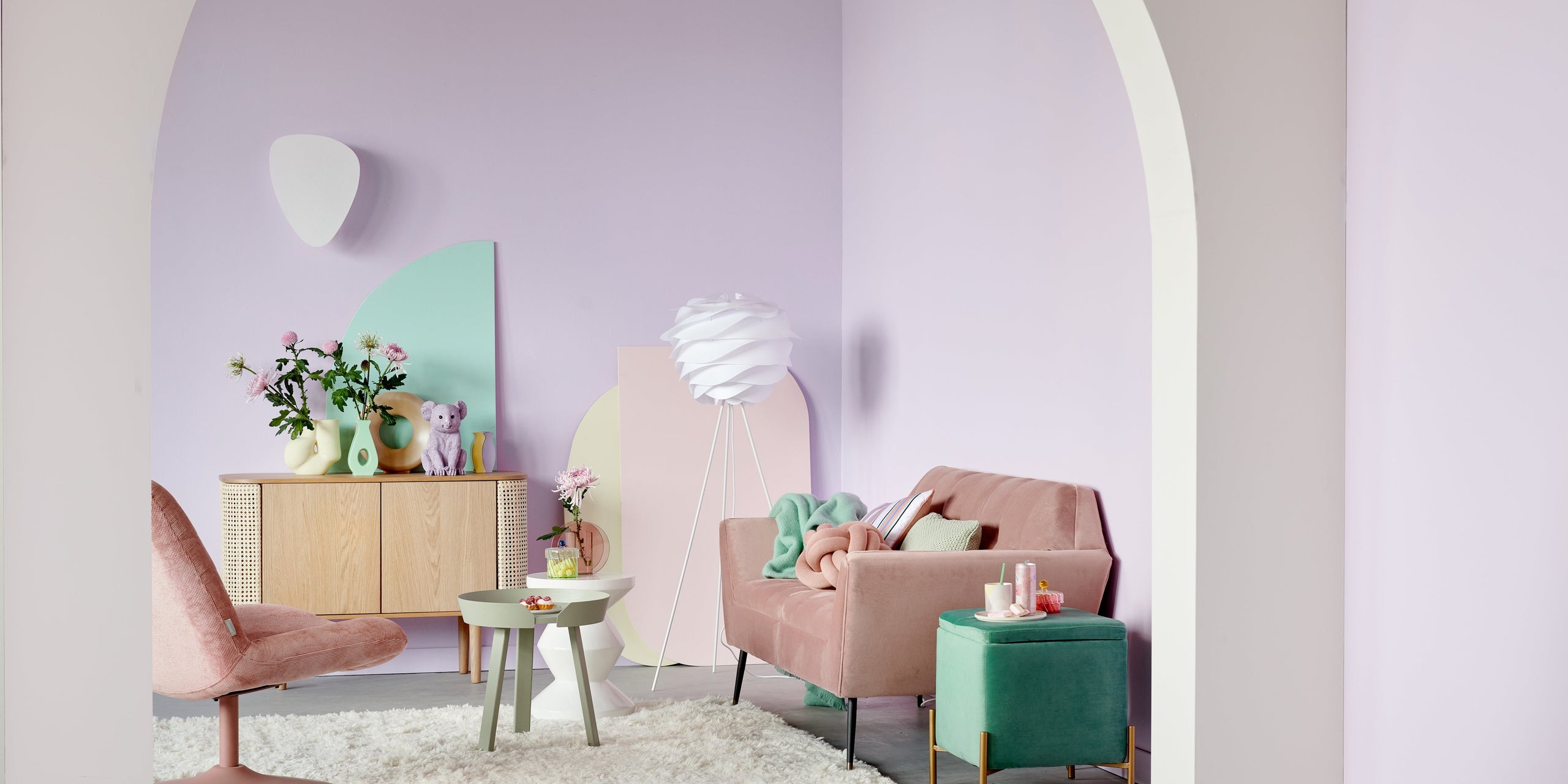 Shop de look: vrolijke woonkamer in pastelkleuren
