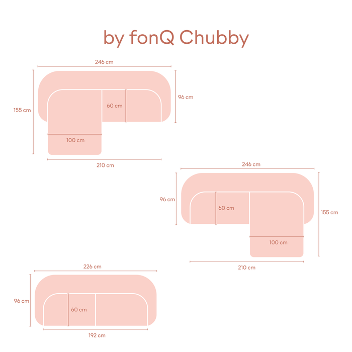 by fonQ Chubby Hoekbank met Chaise Longue Links - Naturel Melange