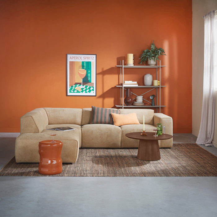 by fonQ Grand Bijzettafel Tabacco Mangohout - Ø 80 cm