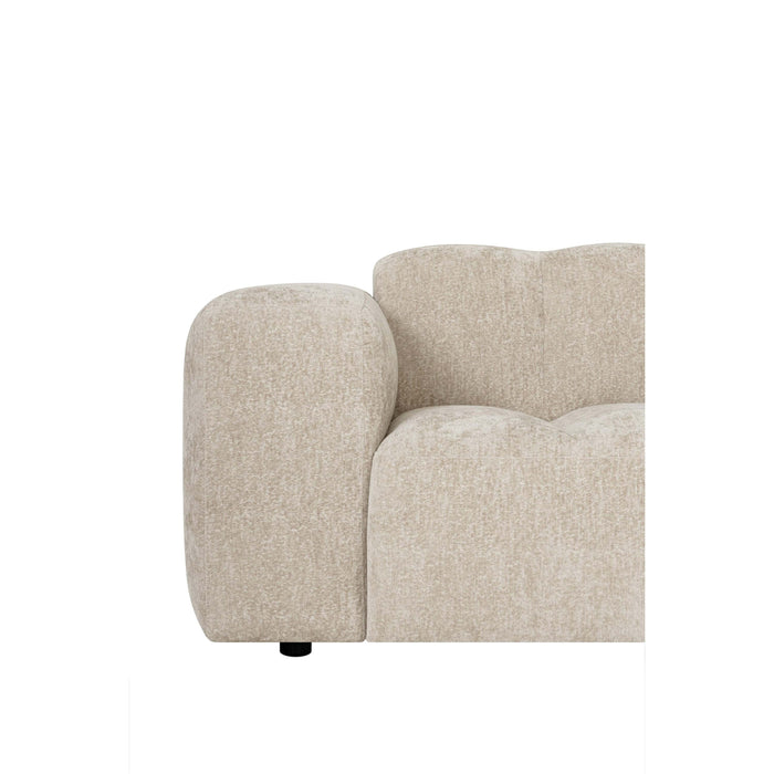 by fonQ Plume 4-zits Hoekbank met Chaise Longue Rechts - Chenille - Beige