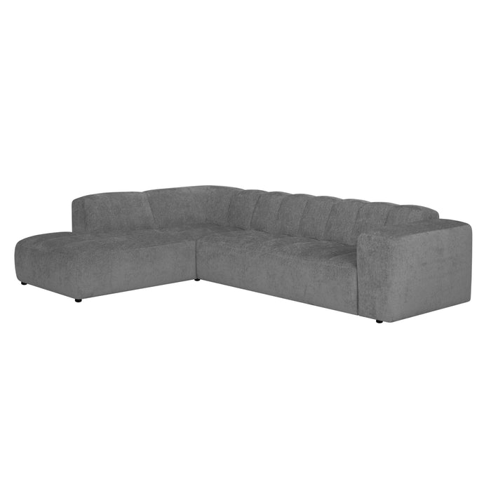 by fonQ Plume 3-zits Hoekbank Links - Chenille - Antraciet