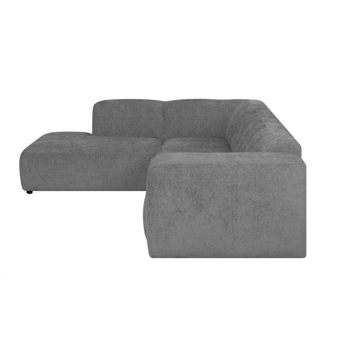 by fonQ Plume 3-zits Hoekbank Links - Chenille - Antraciet