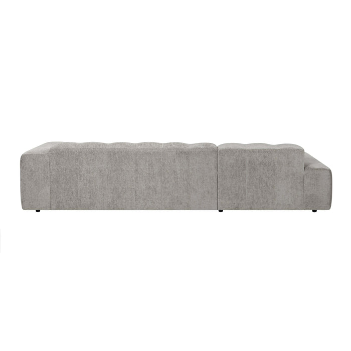 by fonQ Plume 4-zits Hoekbank met Chaise Longue XL Links - Chenille - Grijs