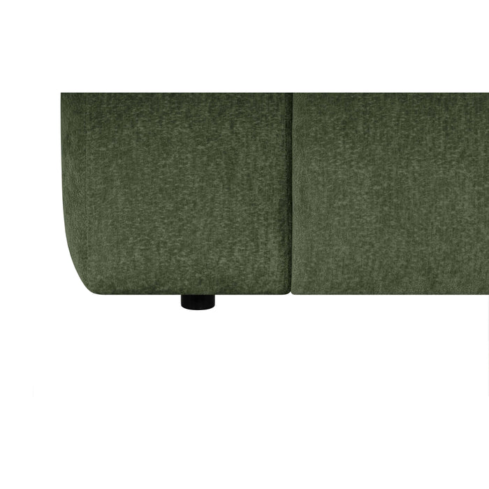 by fonQ Plume 4-zits Hoekbank met Chaise Longue Links - Chenille - Groen