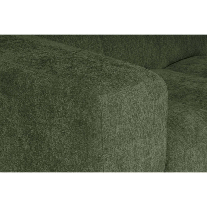 by fonQ Plume 2,5-zits Hoekbank met Chaise Longue XL Rechts - Chenille - Groen