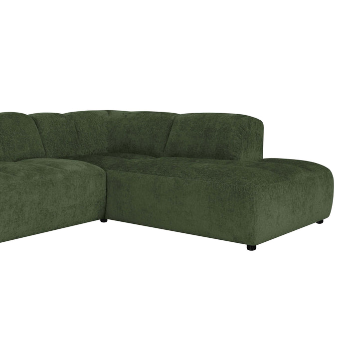 by fonQ Plume 3-zits Hoekbank Rechts - Chenille - Groen