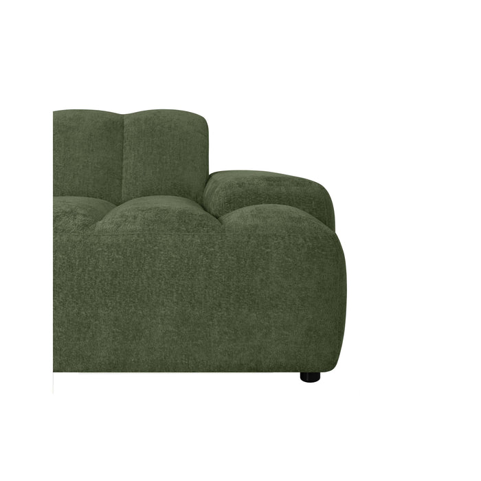 by fonQ Plume 2,5-zits Hoekbank met Chaise Longue Rechts - Chenille - Groen