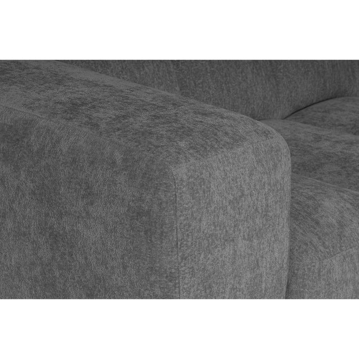 by fonQ Plume 2,5-zits Hoekbank met Chaise Longue Rechts - Chenille - Antraciet