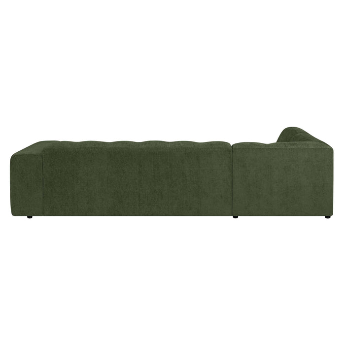 by fonQ Plume 3-zits Hoekbank Links - Chenille - Groen