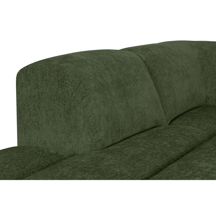 by fonQ Plume 3-zits Hoekbank Links - Chenille - Groen