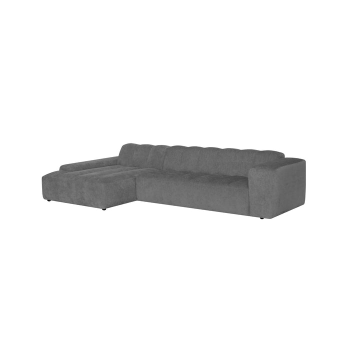 by fonQ Plume 4-zits Hoekbank met Chaise Longue Links - Chenille - Antraciet