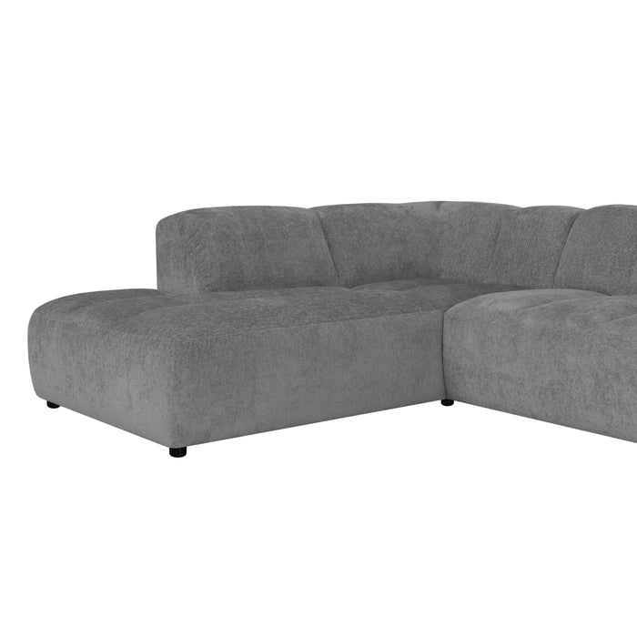 by fonQ Plume 2,5-zits Hoekbank Links - Chenille - Antraciet