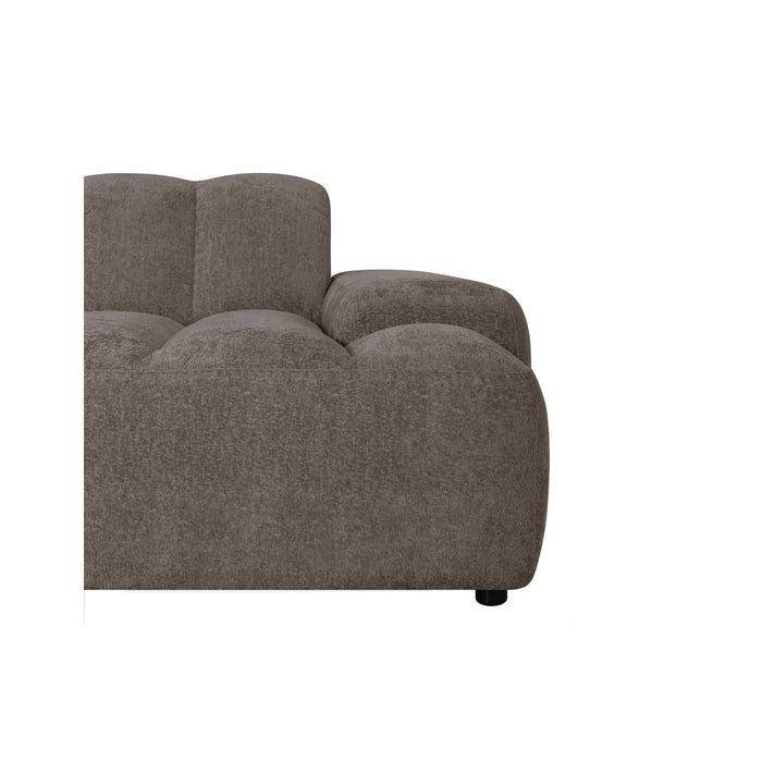 by fonQ Plume 2,5-zits Hoekbank met Chaise Longue Rechts - Chenille - Mocca