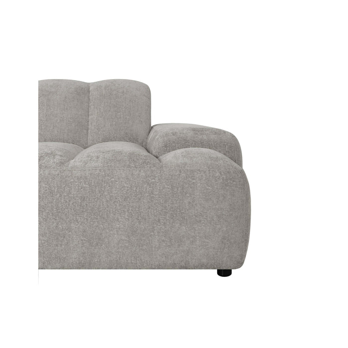 by fonQ Plume 2,5-zits Hoekbank met Chaise Longue Rechts - Chenille - Grijs