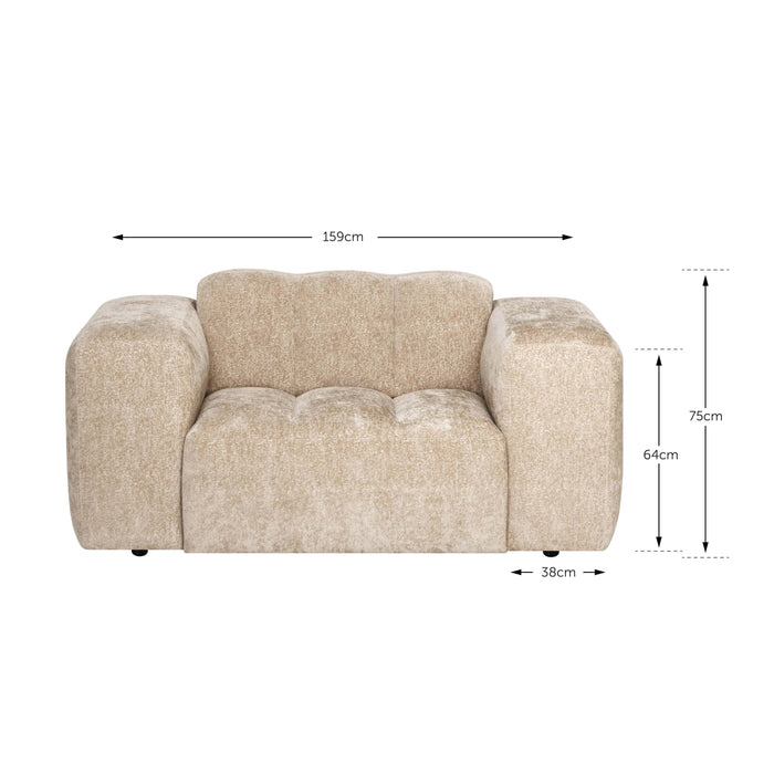 by fonQ Plume Fauteuil - Chenille - Groen