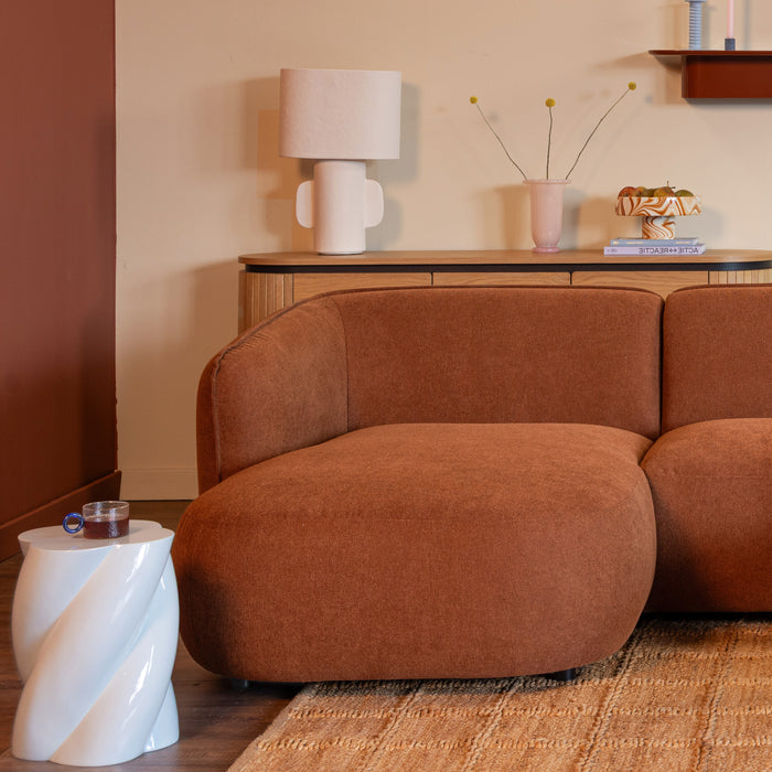 by fonQ Soft Ottomane Bank Rechts - Micro Chenille - Terra