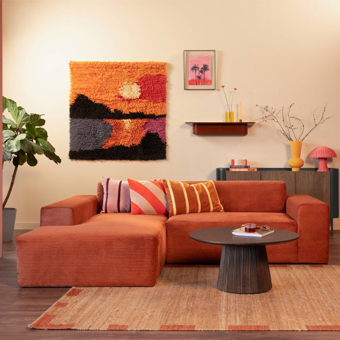 NADUVI Collection Nina Hoekbank Links - Ribstof - Terra Cotta