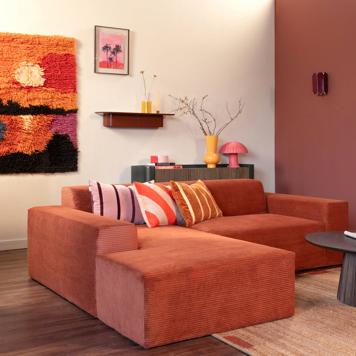 NADUVI Collection Nina Hoekbank Links - Ribstof - Terra Cotta