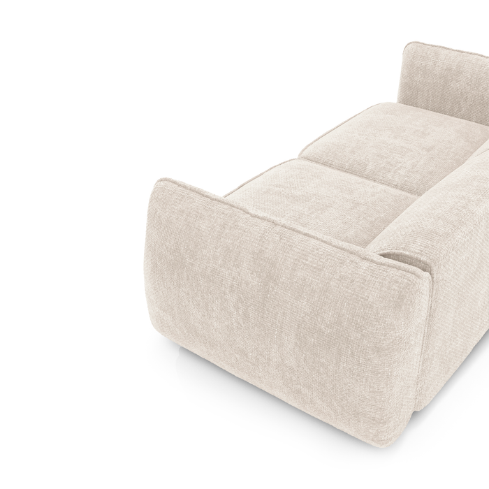 4-zits crèmekleurige fluwelen bank