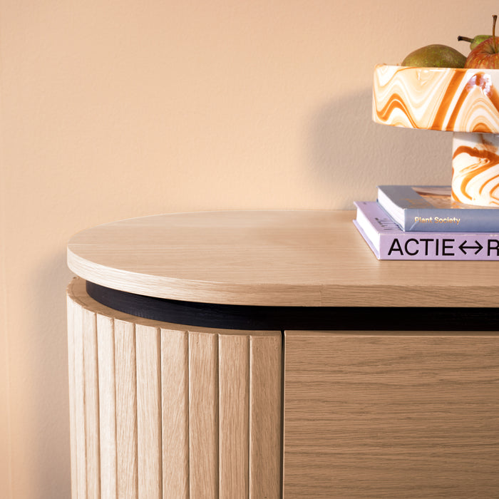 by fonQ Lameller Tv-meubel 2-deurs - Licht Eiken