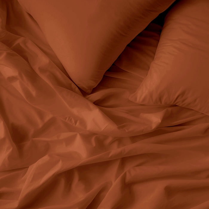 by fonQ Fresh Dekbedovertrek 240 x 240 cm - Terracotta