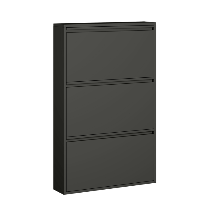 by fonQ Klip Schoenenkast - 3 Vakken - Zwart