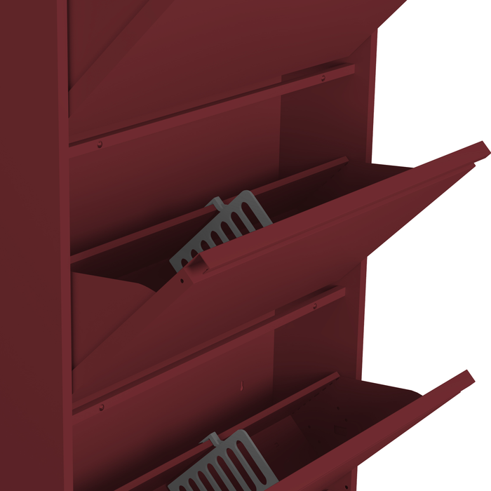 by fonQ Klip Schoenenkast - 4 Vakken - Bordeaux