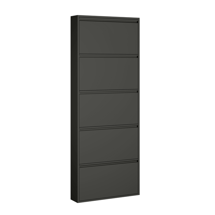 by fonQ Klip Schoenenkast - 5 Vakken - Zwart