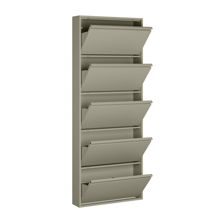 by fonQ Klip Schoenenkast - 5 Vakken - Taupe