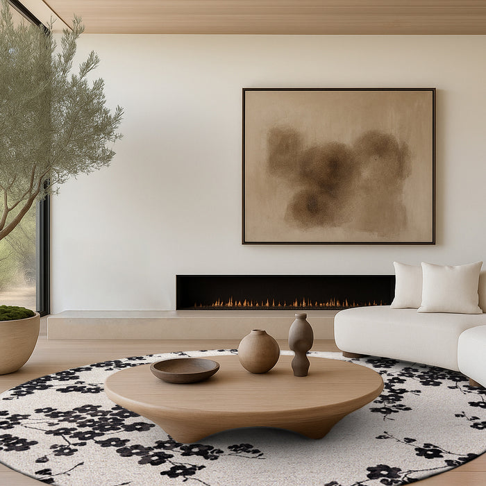 Louis de Poortere Sakura Vloerkleed Ø 240 cm - Night Snow