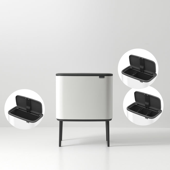 Brabantia Bo Touch Bin Afvalemmer 11 + 23 L - Wit