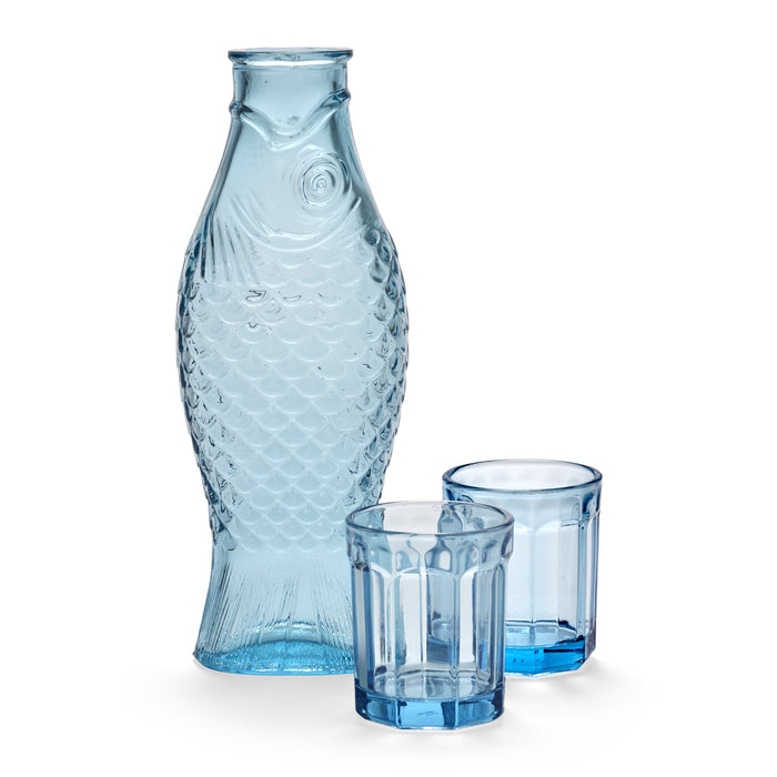 SERAX - Paola Navone - Fish & Fish Karaf incl. 2 Glazen - Blauw