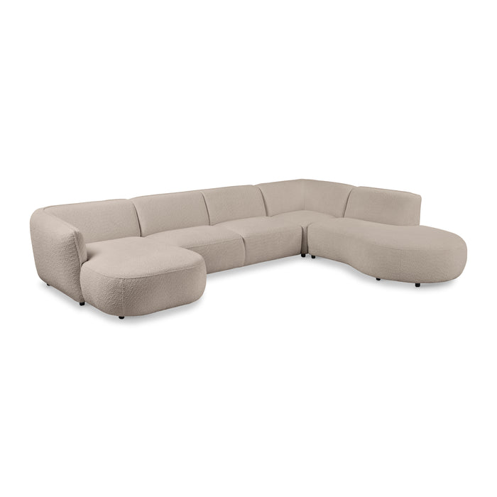 by fonQ Soft U-bank Rechts - Bouclé - Greige