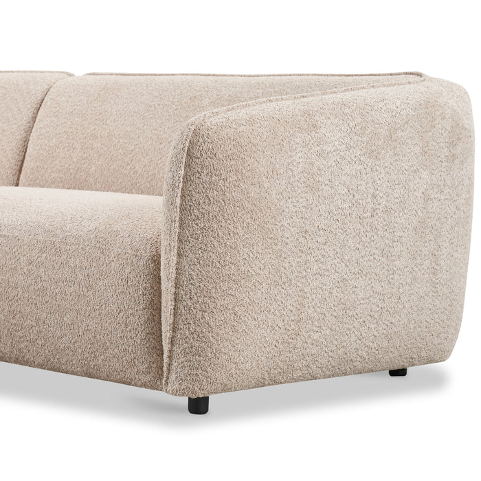 by fonQ Soft Hoekbank Links - Open Eind - Bouclé - Greige