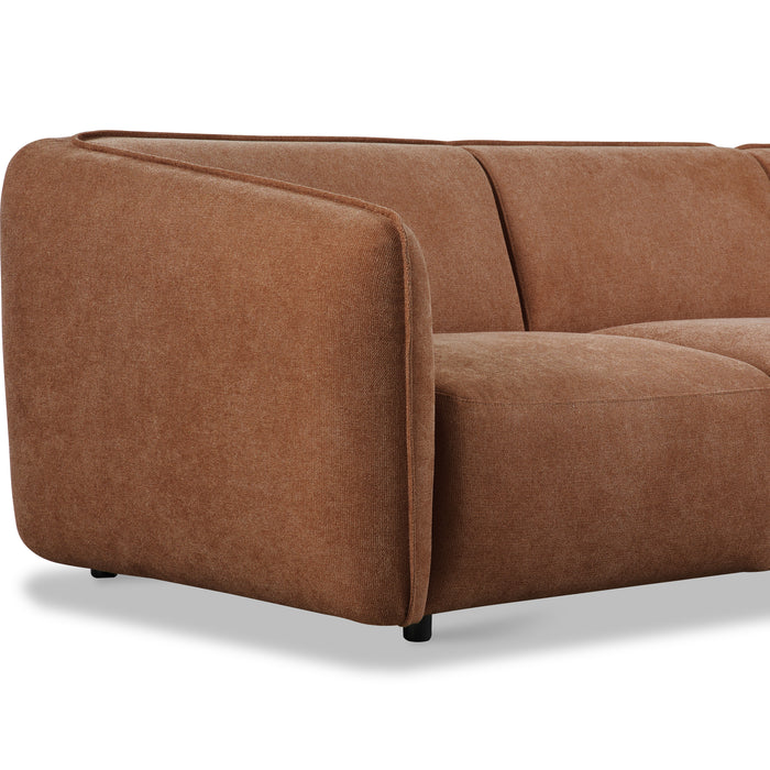 by fonQ Soft Hoekbank Rechts - Open Eind - Miro Chenille - Terra