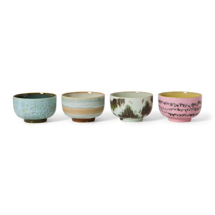 HKliving 70's Ceramics Noodle Kommen Ø 13,5 cm - Set van 4 - Dada