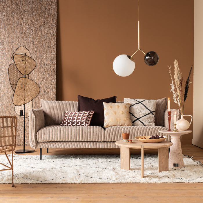 by fonQ Ribbon Hoekbank met Chaise Longue Links - Rib - Mink