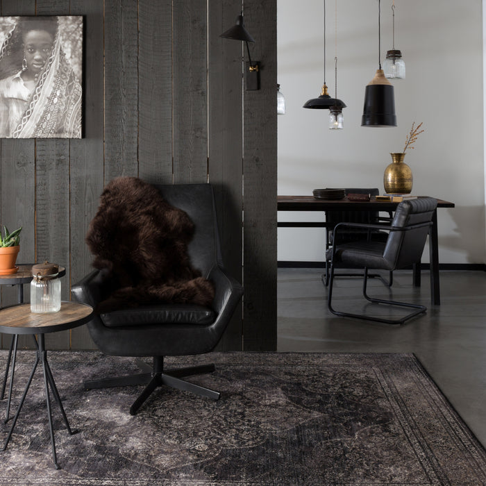 Dutchbone Rugged Vloerkleed 170 x 240 cm - Zwart