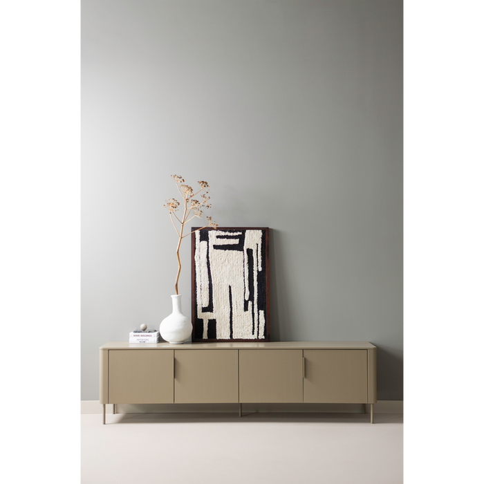 WOOOD Anka Wanddeco - Katoen|Hout - Zwart|Wit - 90x60x10