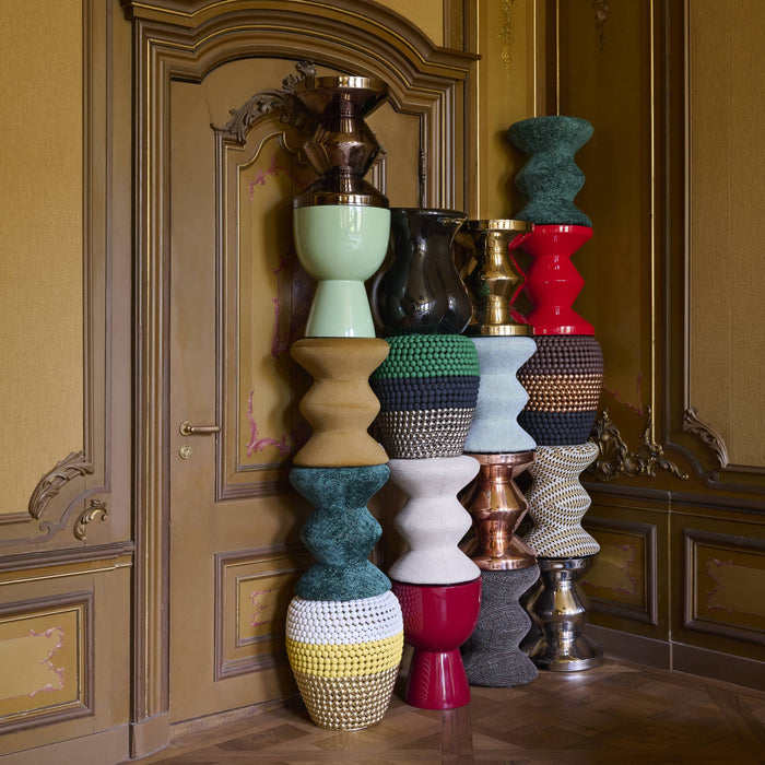 POLSPOTTEN Zig Zag Kruk - Donkerbruin