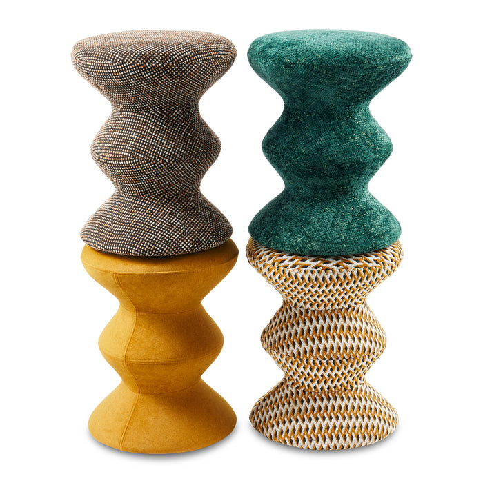 POLSPOTTEN Zig Zag Kruk - Donkerbruin