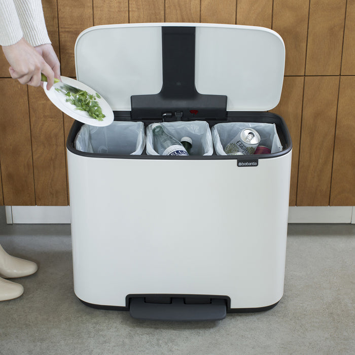 Brabantia Bo Pedaalemmer 3 x 11 L - Wit