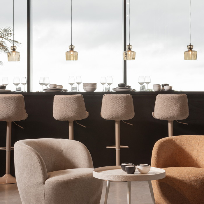 WOOOD Serra Draaifauteuil - Melange Stof - Curry - 68x70x77