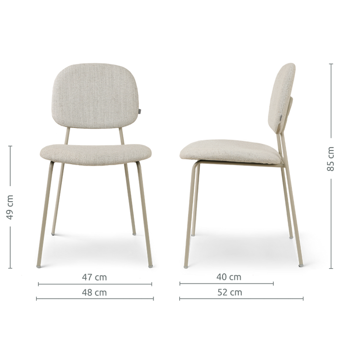 Nolon Jasmijn Eetkamerstoel Beige Gemêleerd - Grijsbeige