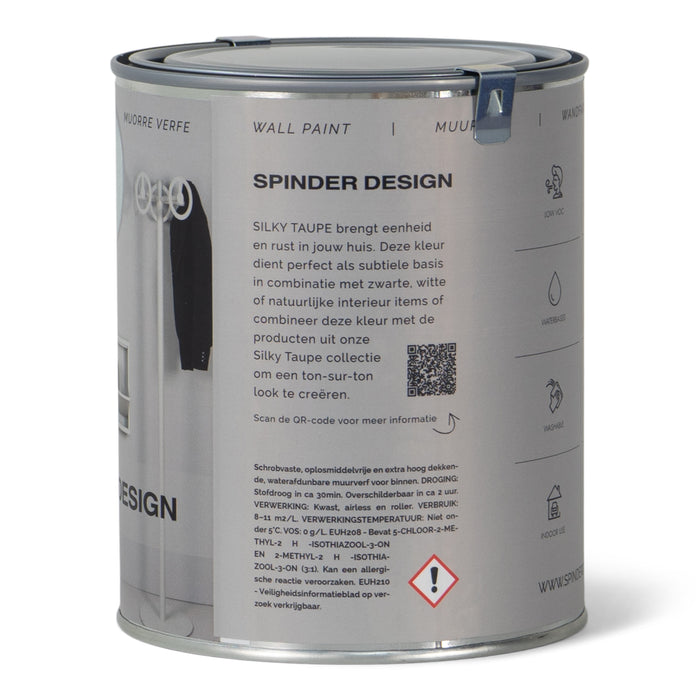 SPINDER DESIGN WALL PAINT 1L Muurverf - Silky Taupe