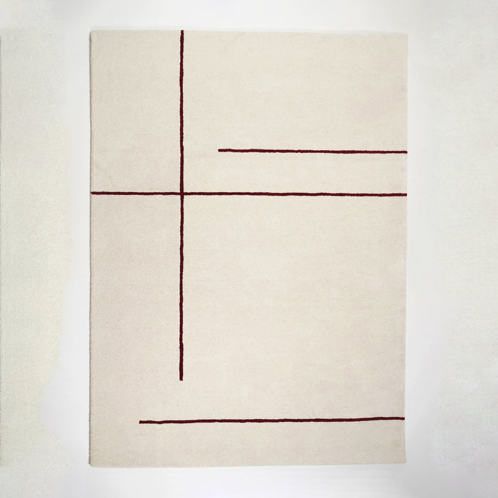 by fonQ Line Vloerkleed 170 x 240 cm - Rood