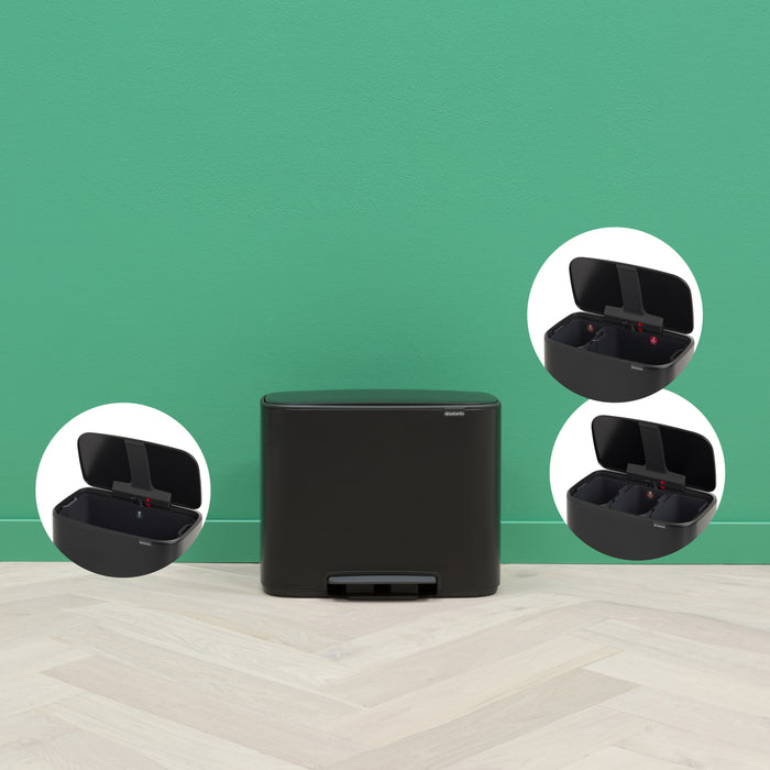 Brabantia Bo Pedaalemmer 3 x 11 L - Zwart