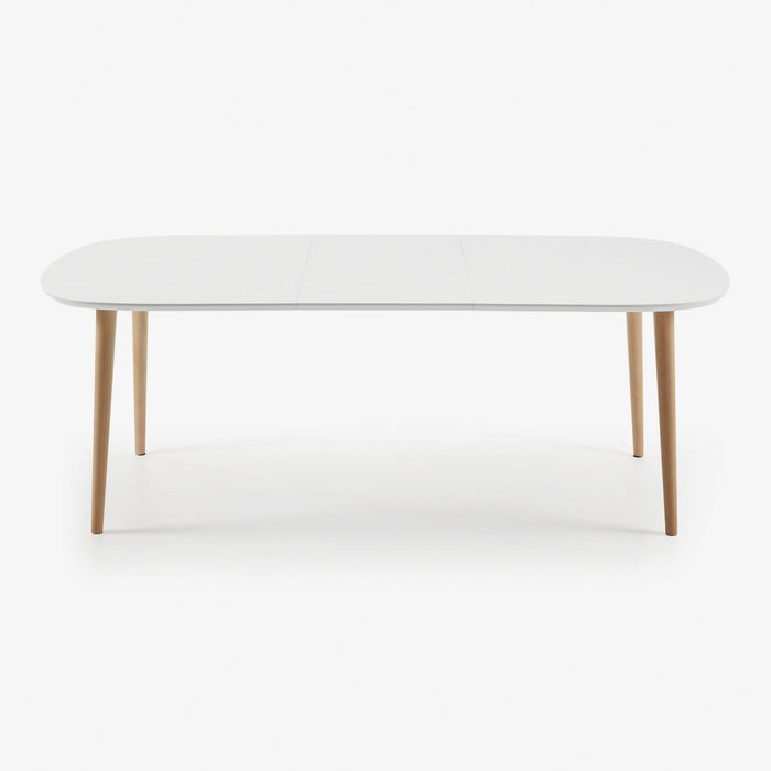Kave Home Oqui Eettafel Uitschuifbaar Ovaal - 160/260 x 100 cm - Wit