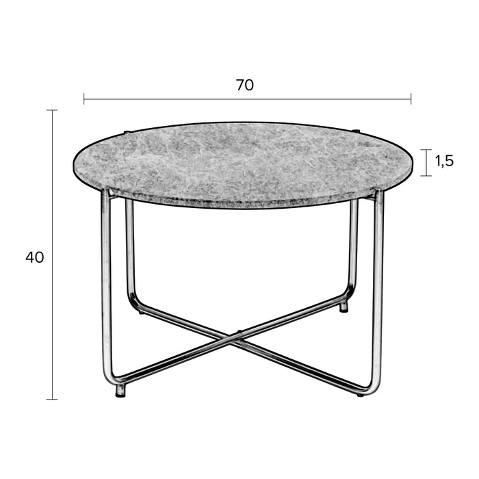 by fonQ basic Chique Salontafel Ø 70 cm - Groen