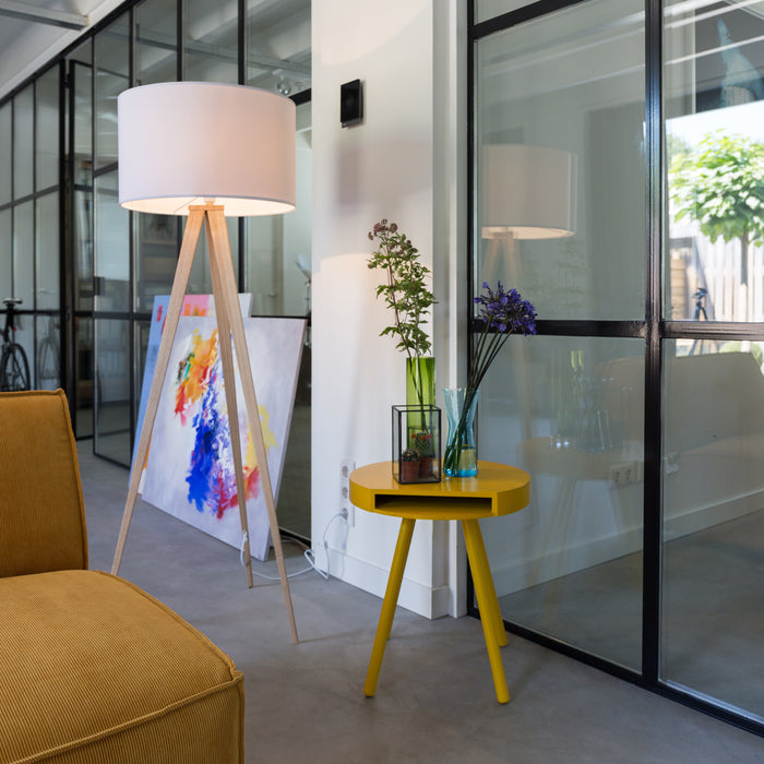 Zuiver Tripod Vloerlamp - Wit / Naturel